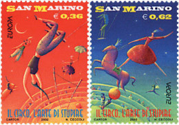 88497 MNH SAN MARINO 2002 EUROPA CEPT 2002 - EL CIRCO - Ungebraucht