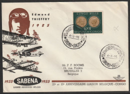 1955, Sabena, Herdenkingsvlucht, Leopoldville-Bruxelles - Cartas & Documentos