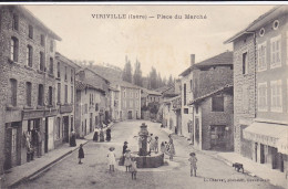 Cpa - 38 - Viriville - Animée - Place Du Marché - Edi Charvat - Viriville