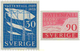 107522 MNH SUECIA 1959 50 ANIVERSARIO DE LA ENERGIA HIDRO-ELECTRICA DE ESTADO - Unused Stamps