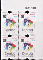 2022- Tunisie- 18ème Sommet De La Francophonie, Djerba 2022 Block  De 4 Coin Daté 4v. MNH*** - Autres & Non Classés