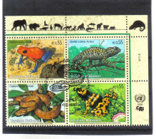 KPÖ33 UNO WIEN  2006 MICHL 461/64 VIERERBLOCK GEFÄHRTERTE ARTEN Used / Gestempelt - Unused Stamps