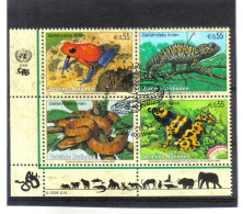 KPÖ34 UNO WIEN  2006 MICHL 461/64 VIERERBLOCK GEFÄHRTERTE ARTEN Used / Gestempelt - Unused Stamps