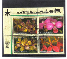 KPÖ36 UNO WIEN  2005 MICHL 435/38 VIERERBLOCK GEFÄHRTERTE ARTEN Used / Gestempelt - Unused Stamps