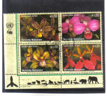 KPÖ38 UNO WIEN  2005 MICHL 435/38 VIERERBLOCK GEFÄHRTERTE ARTEN Used / Gestempelt - Unused Stamps