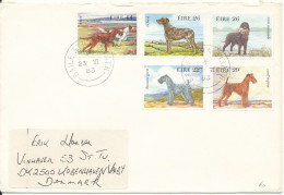 Ireland Cover Sent To Denmark 23-6-1983 With Complete Set Of 5 DOGS - Lettres & Documents