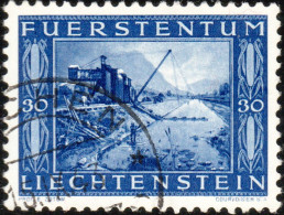 LIECHTENSTEIN - 1943 - Mi.219 30rp Dark Violet Ultramarine Canal Dredging - VFU° - Used Stamps