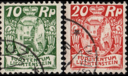 LIECHTENSTEIN - 1925/6 - Mi.68 & 70 - 10Rp Green & 20Rp Red - VF Used - Oblitérés