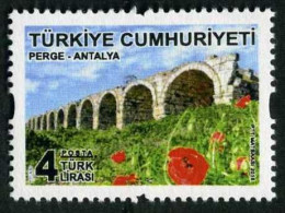 Türkiye 2018 Mi 4435 MNH Ruins Of Perge, Antalya Province | Archaeology, Ancient City, Ruin, Flowers - Unused Stamps