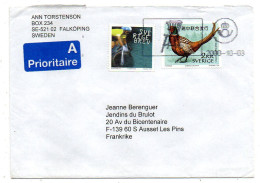 Suède--2000--Lettre De FALKOPING   Pour SAUSSET LES PINS -13 (France)....timbres Cyclisme (vélo)--oiseau  .....cachet - Covers & Documents