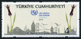 Türkiye 2018 Mi 4428 MNH UPU Forum Of Postal Administration CEOs | Bridge, Tulip, Mosque, Seagull - Unused Stamps