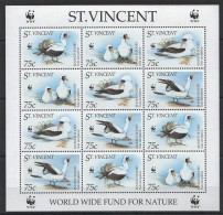 St. Vincent 1995 MNH Sheet, WWF, Masked Booby, Water Birds - Other & Unclassified