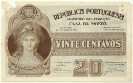 Portugal - CÉDULA 20 Centavos - 11.04.1925 - Pick: 102 - M.A. 11 - Serie A6 - Casa Da Moeda - Portugal