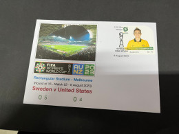 7-8-2023 (1 T 44) FIFA Women's Football World Cup Match 52 ($1.10 Football Stamp) Sweden (0-5) V USA (0-4) - Andere & Zonder Classificatie