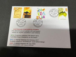 5-7-2023 (1 S 22) NEW Australia Post Concession Stamp (released 4th July 2023) With 2 X 2014 + 1 X 2017 Stamp - Covers & Documents