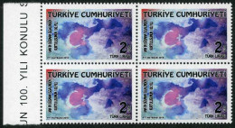 Türkiye 2018 Mi 4420 MNH Centenary Of Liberation Of Van From Russian Occupation, Flag, Map, WW1 [Block Of 4] - Unused Stamps