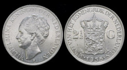 Netherlands Wilhelmina I 2 1/2 Gulden(rijksdaalder)1938 - 2 1/2 Florín Holandés (Gulden)