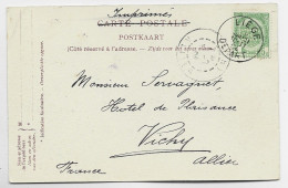 BELGIQUE 5C PERFORE PERFIN F.N. CARTE LIEGE DEPART 1907 - 1863-09