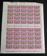 WALLIS ET FUTUNA - 1930-38 -  N°YT. 62 - Bougainville 3f - Bloc De 50 Bord De Feuille - Neuf Luxe ** / MNH - Unused Stamps