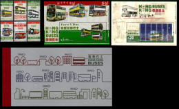 HONG KONG 2013 BUSES COMPLETE SET WITH 2V MINIATURE SHEETS MS (20$ MS 3D) AND BOOKLET MNH UNUSUAL - Unused Stamps