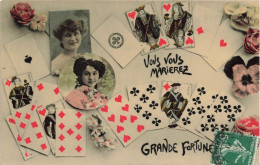 Cartes à Jouer , Jeu De Carte , Cards * CPA Carte Photo * Vous Vous Marierez , Grande Fortune ? * Cartomancie Voyance ? - Carte Da Gioco