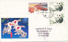 P.R. Of China Cover Sent To Denmark 29-4-2004 With Topic Stamps PANDA - Cartas & Documentos