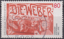 1987 BRD ° Mi:DE 1344, Yt:DE 1176, Plakat Zu " Die Weber ", Gerhart Hauptmann - Gebraucht