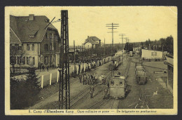 W08 - Elsenborn - Gare Militaire Et Poste / De Krijgstatie En Postkantoor - Railways Station Locomotive Military - Elsenborn (Kamp)