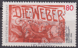 1987 BRD ° Mi:DE 1344, Yt:DE 1176, Plakat Zu " Die Weber ", Gerhart Hauptmann - Gebraucht
