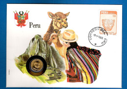 1984  Peru  Numisbrief, Anlass: Vor-Inka Kultur Der Wari. Münze 100 Soles De Oro Von 1984 - Otros – América