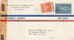 Cuba Old Censored Cover Mailed - Lettres & Documents