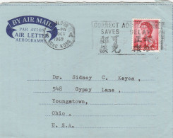 Hong Kong China Aerogramme Mailed - Interi Postali