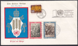 FDC New York 1963, Città Del Vaticano, The Golden Series, Freedom From Hunger, First Day Of Issue, United Nattions - 1961-1970