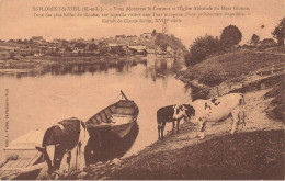 St Florent Le Vieil * Vaches à L'abreuvoir Rivière , Village , Couvent Et église Abbatialt Du Mont Glonne - Autres & Non Classés