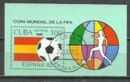 E90- HOJA BLOQUE CUBA 1981 FUTBOL Nº 65 DEPORTES - Blocks & Sheetlets