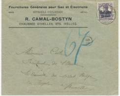 LANDESPOST IN BELGIEN 1915, 15 Pf Germania Mit Aufdruck   „Belgien / 15 Cent.“ EF Auf Pra.-Bf Mit K1 „91“ Und K2 „ELSENE - OC38/54 Ocupacion Belga En Alemania