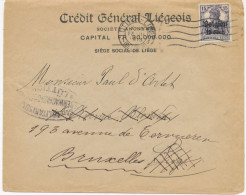 LANDESPOST IN BELGIEN 1918, 15 Pf Germania Mit Aufdruck „Belgien / 15 Cent.“ EF (kurzer Zahn) Auf Kab.-Brief Mit Zensur - OC38/54 Occupazione Belga In Germania