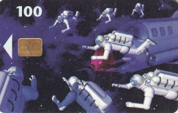 DENMARK(chip) - Space Men, Chip 5, CN : 7200, Tirage 30000, 11/96, Exp.date 31/12/98, Used - Spazio