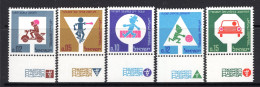 Israel 1966 Road Safety - Tab - Set MNH (SG 332-336) - Usados (con Tab)