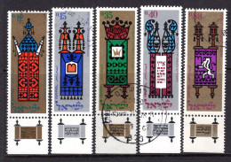 Israel 1967 Jewish New Year - Tab - Set Used (SG 364-368) - Oblitérés (avec Tabs)