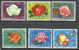 6222K- SERIE COMPLETA EMIRATOS ARABES KHOR FAKKAN ROSAS FLORES 1968 Nº 25 - Khor Fakkan