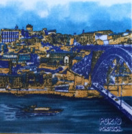 Porto, Duoro River, Bridges, Porto Old City Vew Portugal Souvenir Fridge Magnet - Magnetos