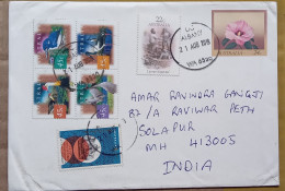 AUSTRALIA-2019, STATIONERY COVER, USED TO INDIA, FLOWER, BIRD, 6 DIFF, DIRK HARTOGE SHIP, LICENCE INSPECTED, ALBANY CITY - Covers & Documents