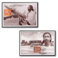 India 2010 Pondicherry Centenary Of Sri Aurobindo’s Arrival In Pondicherry Maxim Card (Set Of 2) (**) Inde Indien - Lettres & Documents