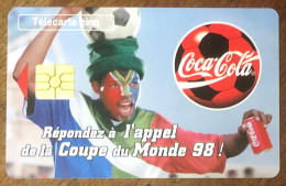 COCA COLA FOOTBALL FRANCE 98 RÉF PHONECOTE En437  5U TELEFONKARTE SCHEDA TARJETA PHONECARD PREPAID PREPAYÉE CALLING CARD - Food