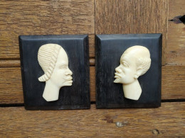 Anciennes Tête Sculptées Art Africain Afrique Ca1930 - Afrikaanse Kunst