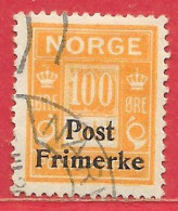 Norvège N°139 100ö Jaune-orange 1929 O - Gebruikt