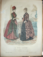 La Mode Illustrée  1885 - Gravure D'époque XIXème ( Déstockage Pas Cher) Réf;  Réf; B 80 - Antes De 1900