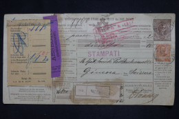 ITALIE - Bulletin De Colis Postal Pour La Suisse - L 145850 - Postal Parcels