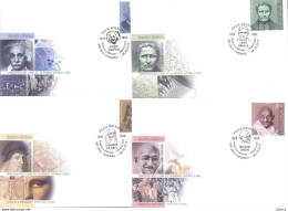 Moldova 2019 Mahatma Gandhi, A.Einstein, Leonardo Da Vinci, L. Braille Set Of 4 FDC's - Limited Issue, As Per Scan - Prix Nobel